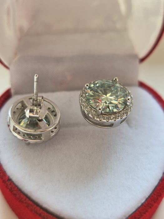 Cadou de Lux Valentine's Day: Cercei Moissanite 6ct (Argint 925)