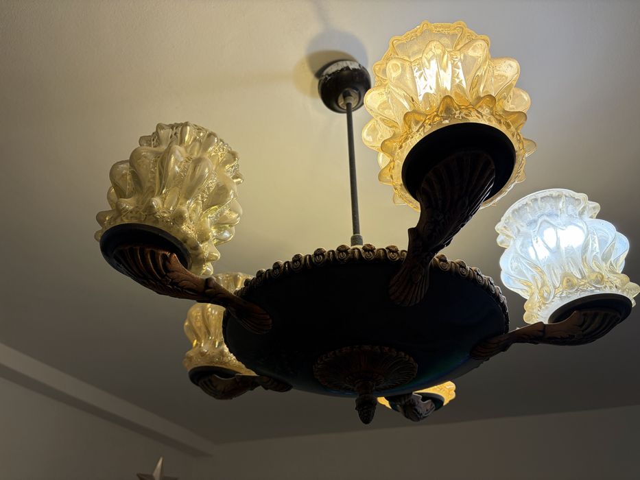 Candelabru cu sticla groasa