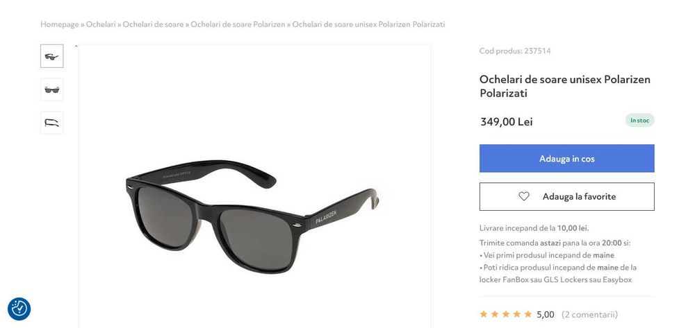 Ochelari de soare polarizati Polarizen - Unisex, stil RayBan Wayfarer