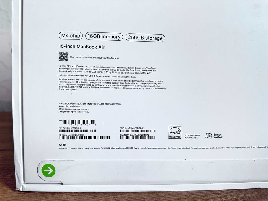 НОВЫЙ Macbook Air 15 | M4 | 16/256GB запечатанный