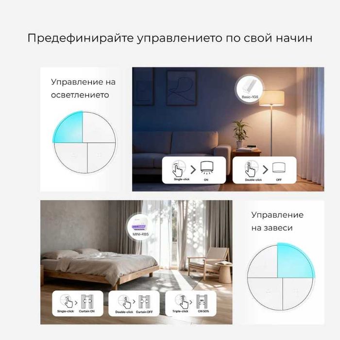 SONOFF SNZB-01M – 4-в-1 Zigbee смарт контролер за сцени