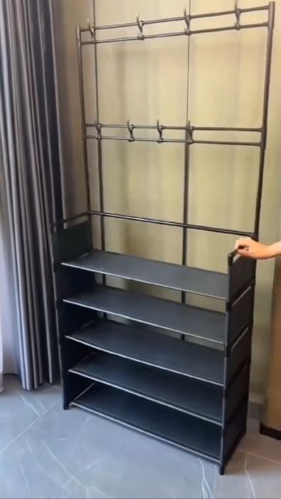 Pol kiyim ilgichi, poyabzal uchun tokcha bilan, 5 tokcha