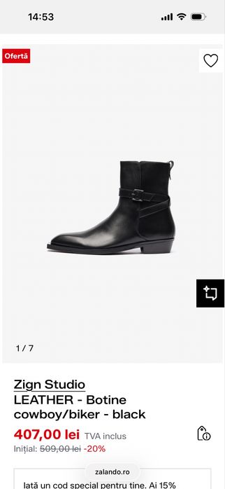 Cizme cowboy/biker Zign Studio Zalando marime 41