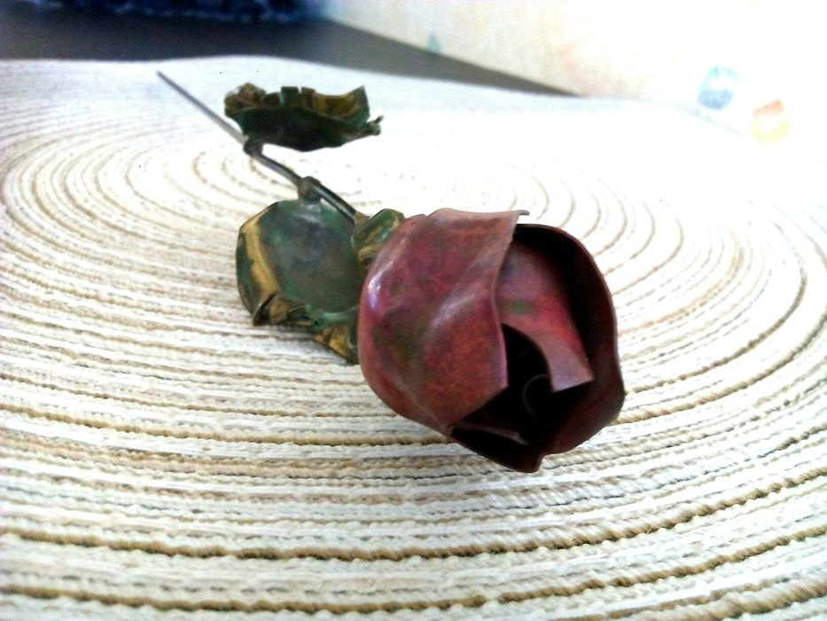 Метална роза 28см