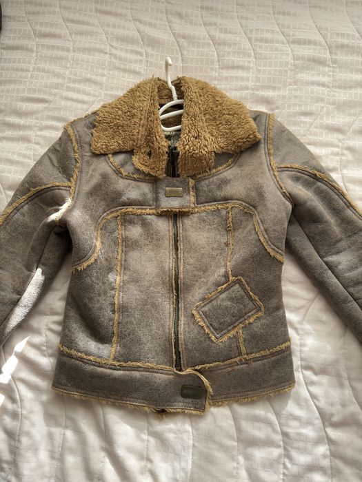 Късо кожено яке с естествена подплата