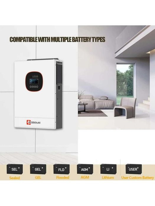 Invertor Hibrid ECGSOLAX 1,2 sau 1.8KW 12V sau 3 KW 24V , Sinus Pur, Off Grid