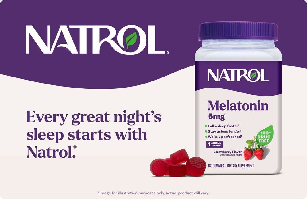 Мелатонин для сна. Халол Melatonin. 5 мг.180 вкусных витаминов для сна