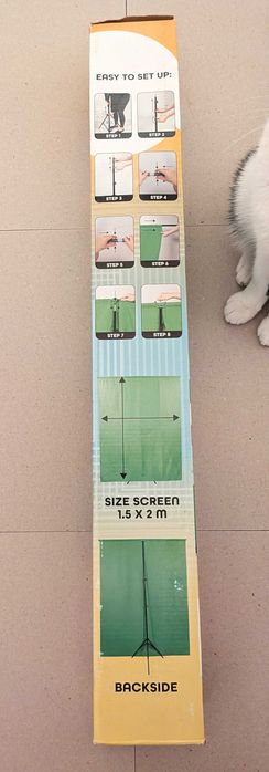 Green screen 1.5x2m cu trepied inclus si husă de transport, nou