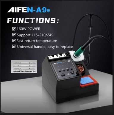 Станция за запояване AIFEN A9E + цена за дръжка и върхове.