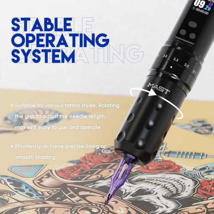 Безжична машинка за татуировки Mast Fold2 Pro (Регулируем ход) - Нова