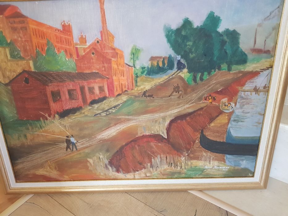 Маслена картина известния художник Петър Крумовски- старата гара Варна