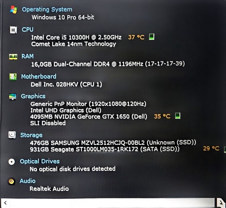 Laptop Gaming Dell G3 15 | i5-10300H | GTX 1650 | 16GB RAM | 1.5TB SSD | Ecran 120Hz