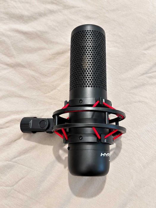 Microfon HyperX ProCast XLR de studio, condenser, cu shock mount anti-vibrații, negru