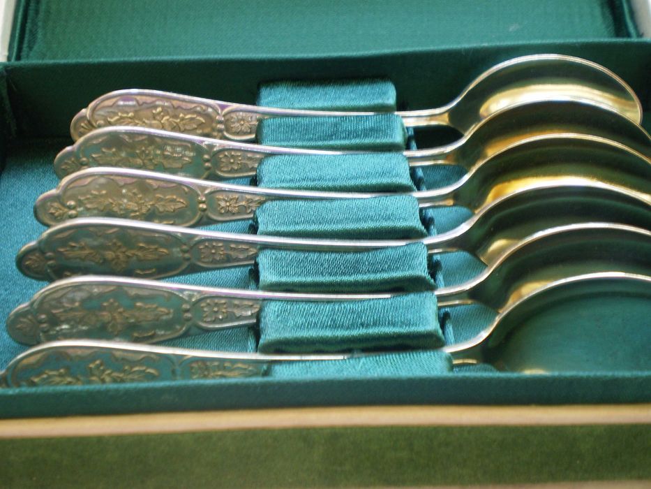 Уникални неизползвани руски посребрени лъжички за чай