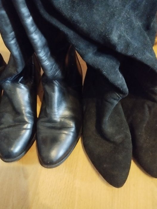 Cizme lungi piele/ piele întoarsă ,la 2 per+ cadou hanorac
