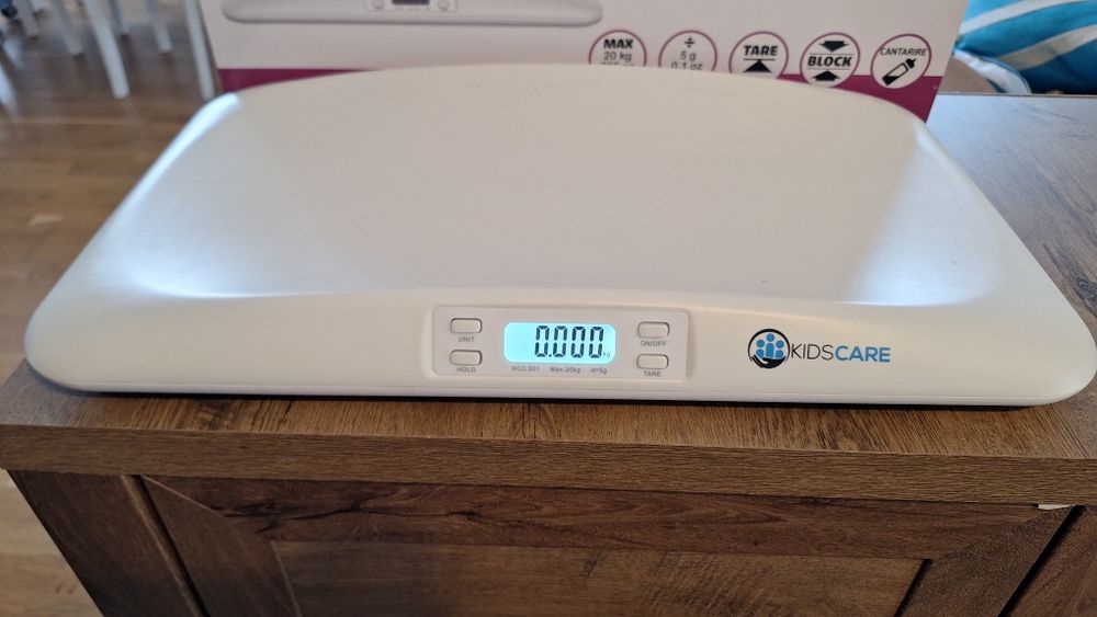 Cântăr electronic pentru bebeluși KidsCare – Capacitate 20 kg, Funcție TARA / HOLD