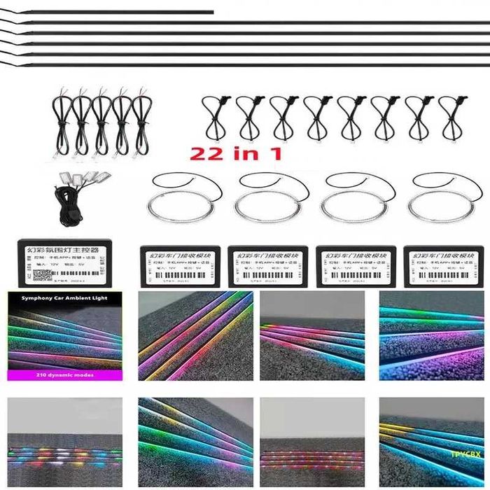 PREMIUM Lumini ambientale interior auto RGB Symphony 2023 LED Dinamice