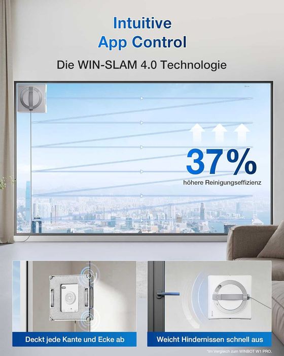 Робот за почистване на прозорци ECOVACS WINBOT W2 PRO с 3 дюзи и App Control - НОВ