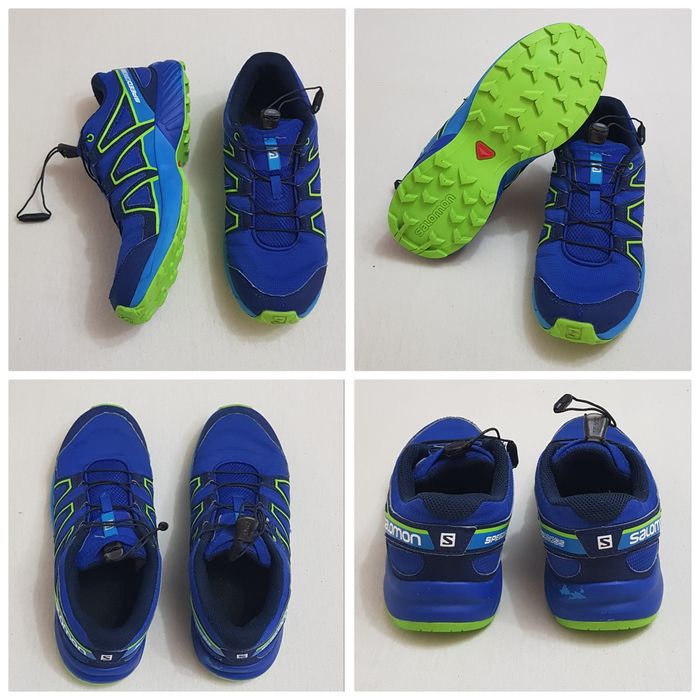 Pantofi sport, trail SALOMON SPEEDCROSS albastru verde lime, Nr. 36 EU