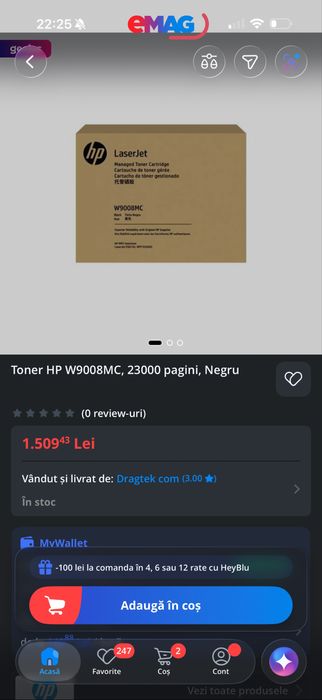 Toner HP W9008MC LaserJet, 23000 pagini (Negru)