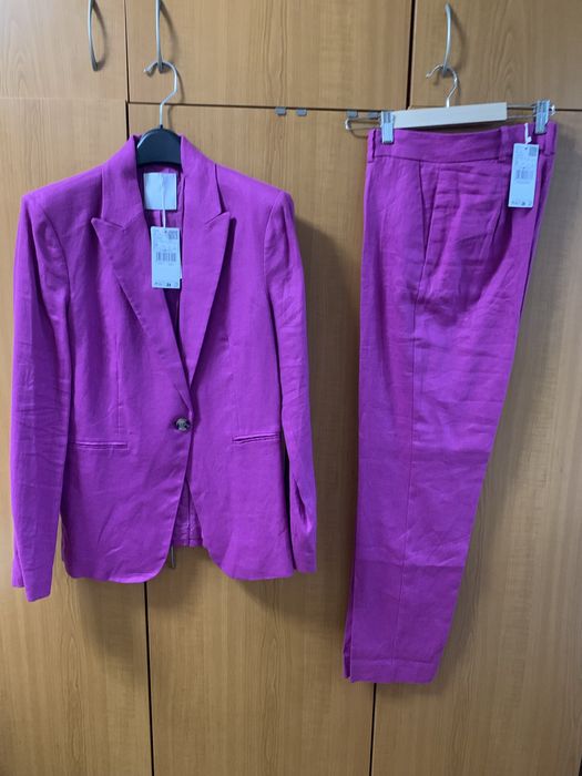 100% Ленен костюм MANGO