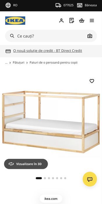 Pat copii suprapus cu cort lemn natur