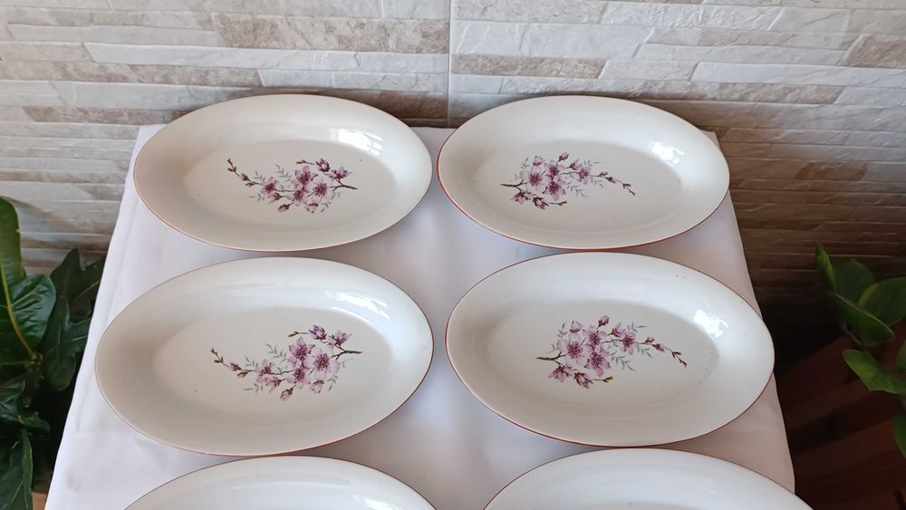 Комплект овални чинии - Дянко Стефанов - Разград - 6 броя - НОВИ