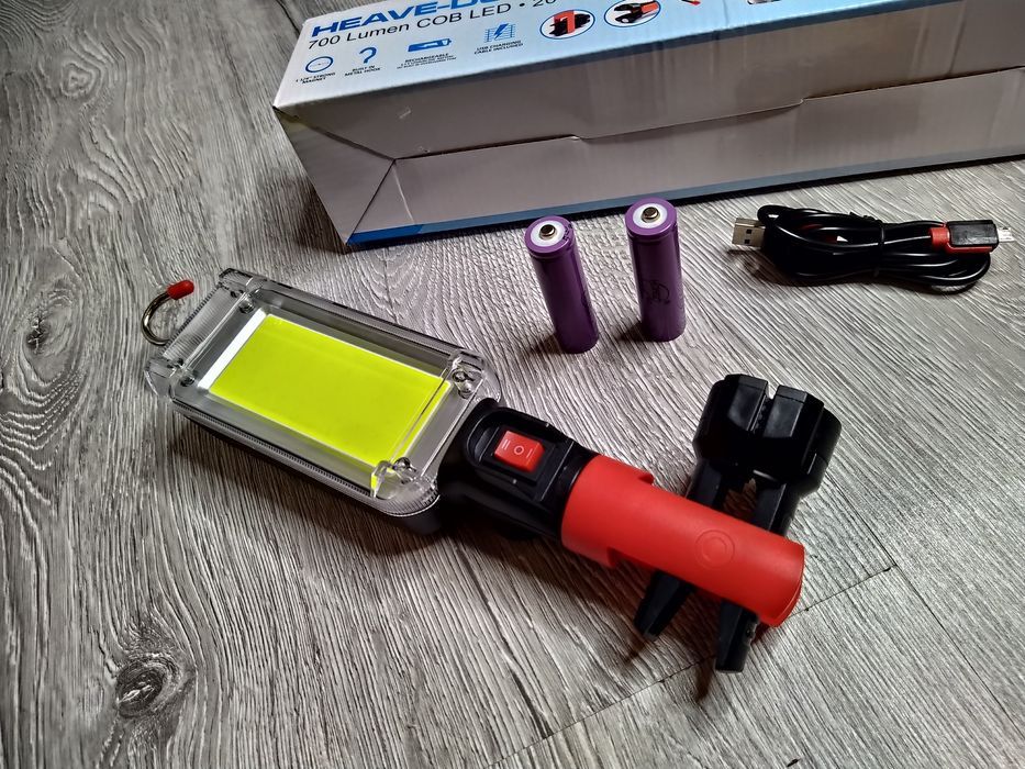 Lampa LED cu acumulator, 20W, portabila, magnetica, cu carlig