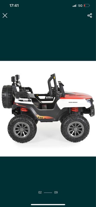 Акумулаторен джип Turbo 12V меки гуми и отварящи се врати.