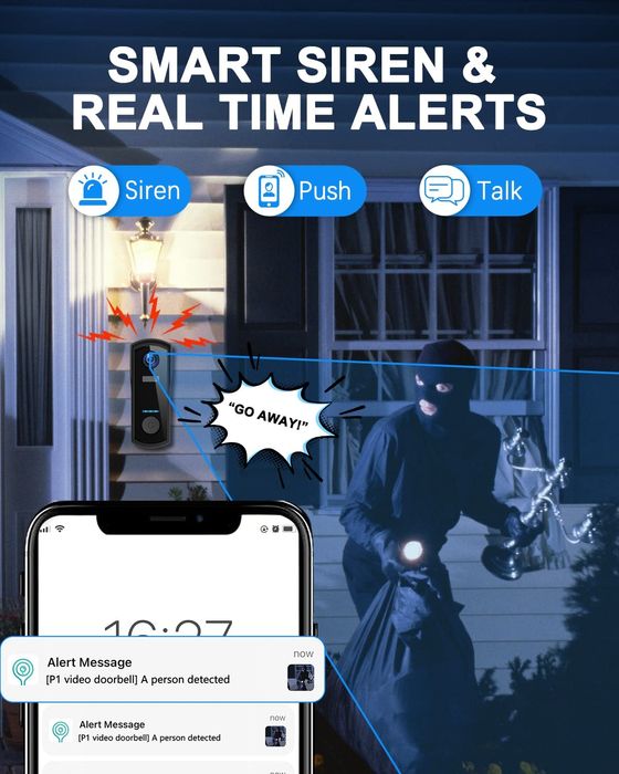 Безжичен Smart видеозвънец , звънец с камера умен дом смарт звънец