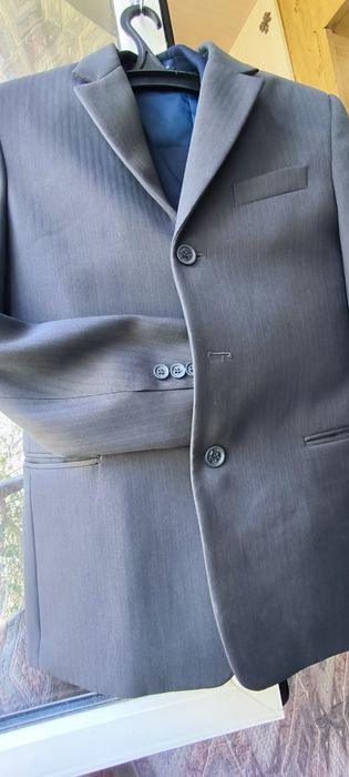 Пиджак шерсть серый