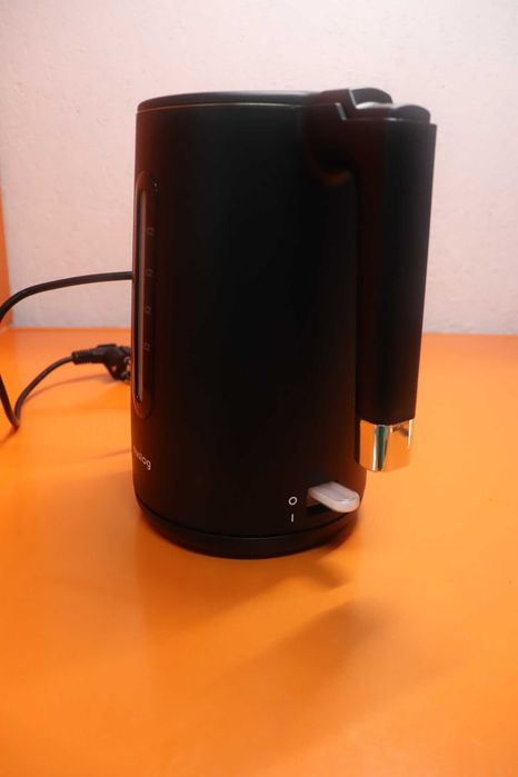Електрическа кана 1.5L, 2200W, двойна стена Cool-Touch 304 неръждаема стомана без BPA с индикатор за нивото на водата, 360° основа, защита от сухота