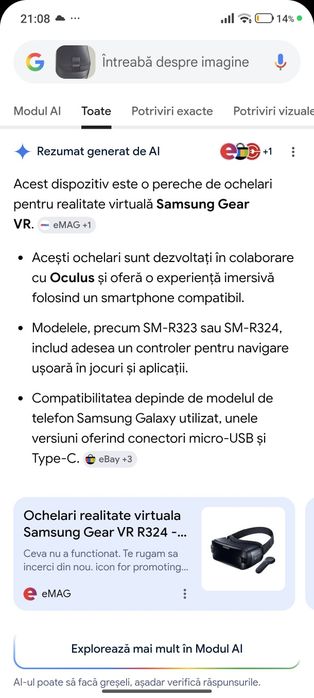 Ochelari realitate virtuala Samsung,produs nou
