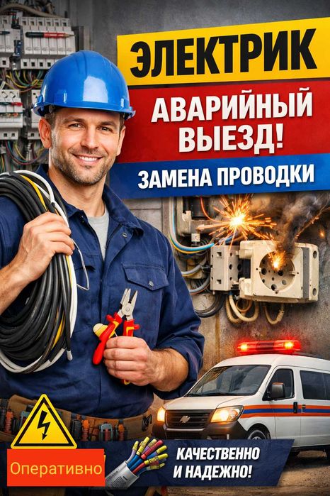 Электрик, электромонтажные работы