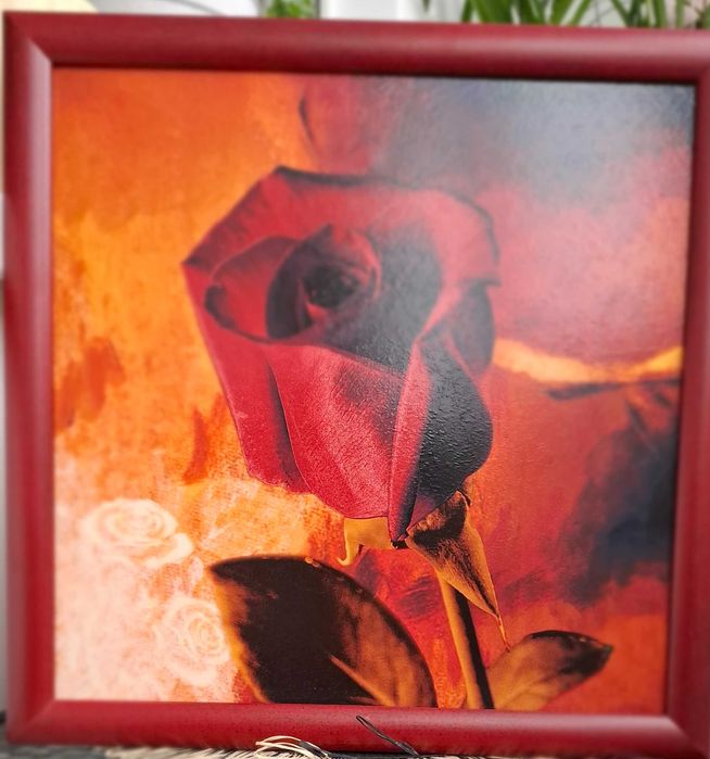 Set 2 tablouri decorative cu trandafiri – înrămate