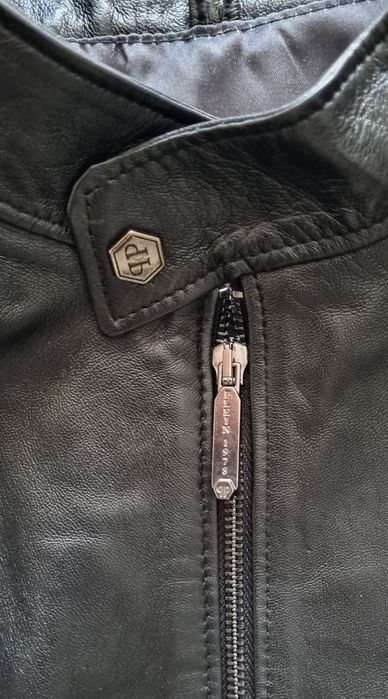 Philip Plein ,geaca nouă piele miel !Mărime 2xl si 3xl !!