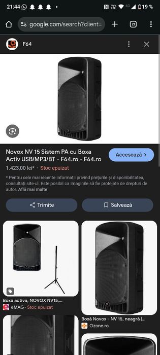 Vând 2 boxe activa plus mixer analog ,stare excelenta !!