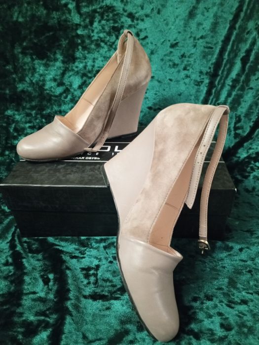 Туфли на платформе 36 размер, кожа, замша