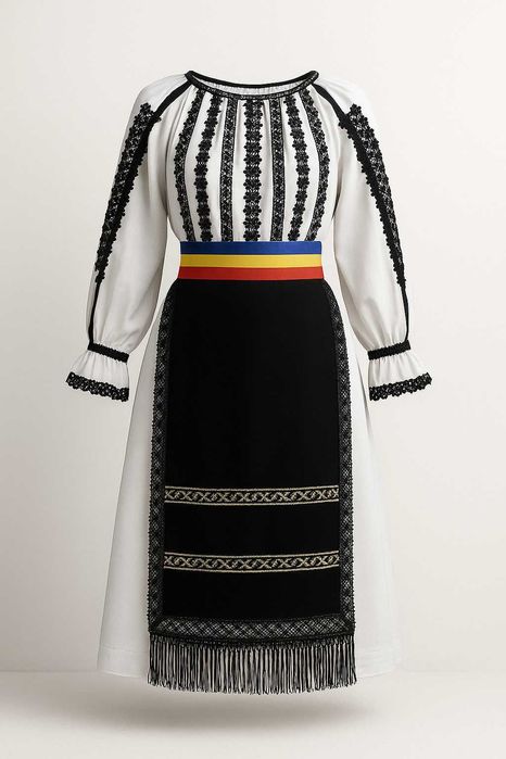Costum Popular Românesc pentru Femei - ie, vestă, fustă și crătințe