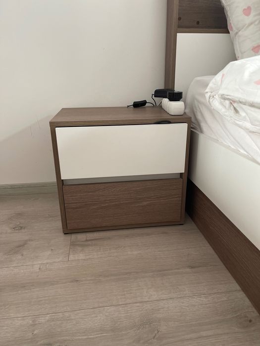 Спалня с 2 нощни шкафчета + повдигащ механизъм ( подматрачна рамка)