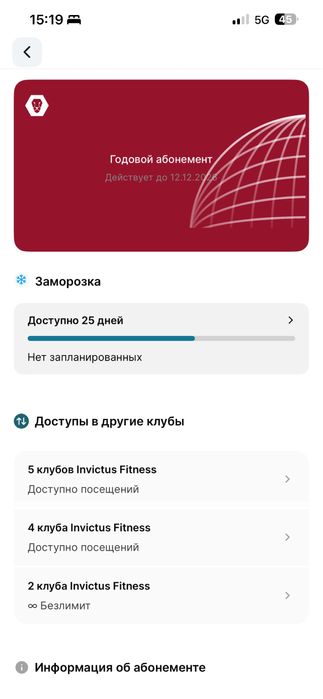 Абонемент Invictus fitnes SADU