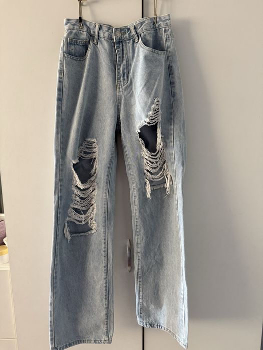 Широки скъсани дънки