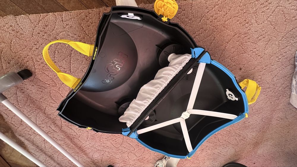 Trunki Pedro Pirate Детски Куфар За Пътуване Кабинен Твърд Черен С 4 Колела Височина 31см