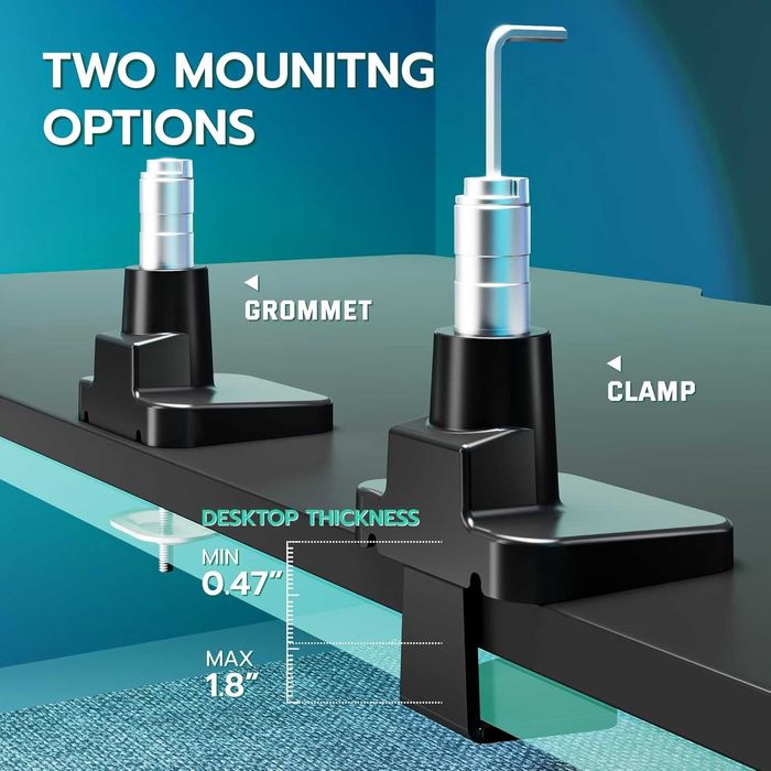 ARES WING газово пружинно рамо за ултраширок монитор плосък/извит 57"