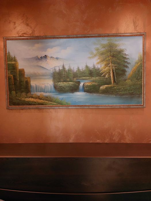 Голяма Ръчно Рисувана Картина (60x120 см) с ЧИСТО НОВА Модерна Рамка