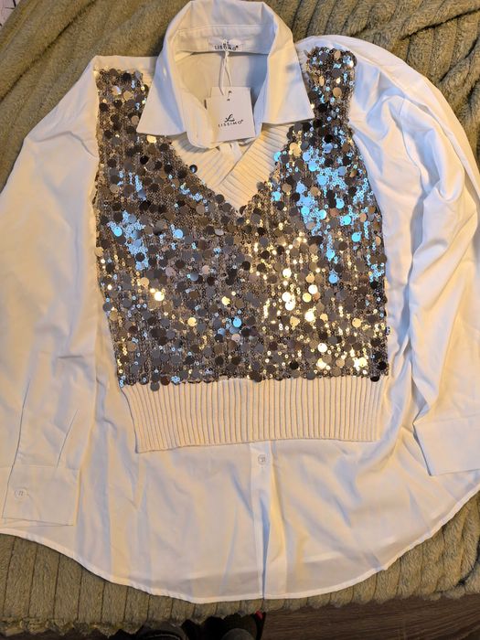 Дамска риза с пайети