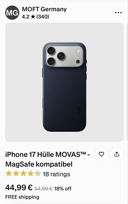 Husa MOFT (Germany) iPhone 17 Pro, Navy Blue