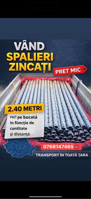 Vand spalieri stalpi zincati metalici