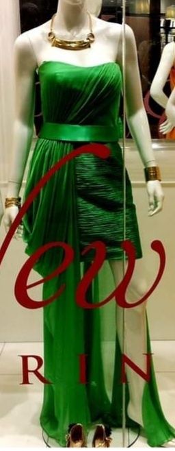 rochie de lux verde matase