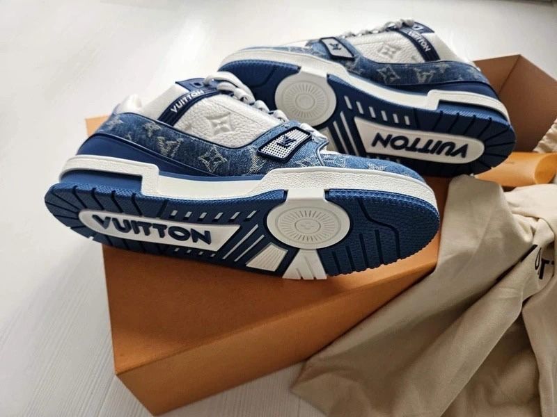 #REDUCERE# Louis Vuitton Trainer Denim #Verificare Colet#